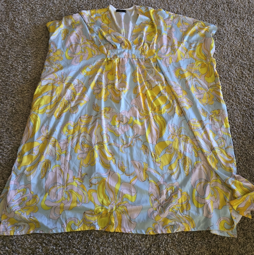 Lauren Of Palm Springs Yellow and Pink Caftan
